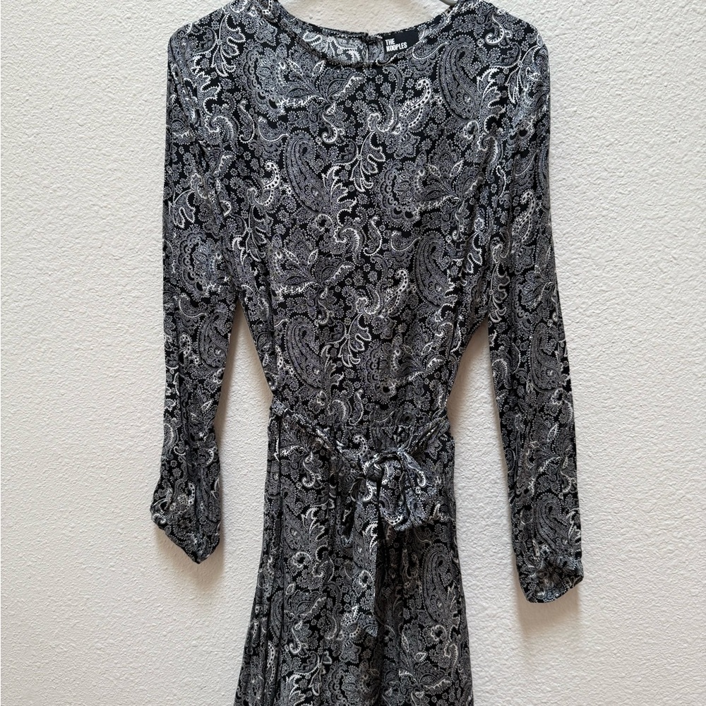 The Kooples Black and White Paisley Lace Long Sleeve Dress New W/O Tags